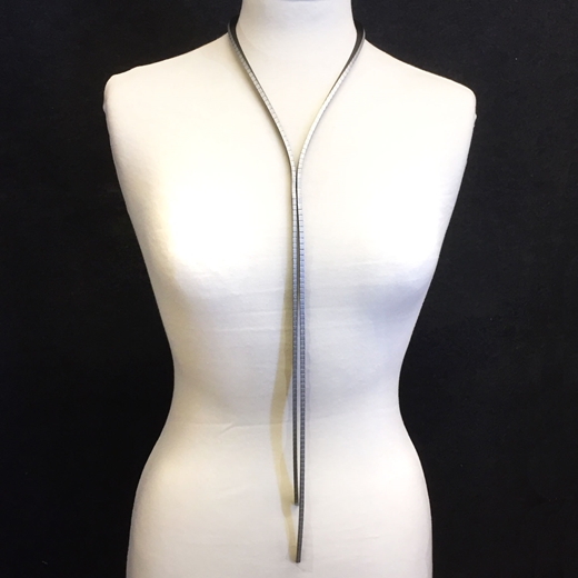 Straightened Necklace - Black & Silver - on mannequin