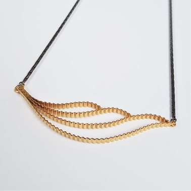 Strata Cloud Necklace in silver with gold plating -Main view- by Clara Breen