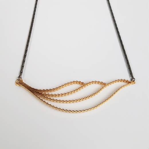 Strata Cloud Necklace in silver with gold plating by Clara Breen