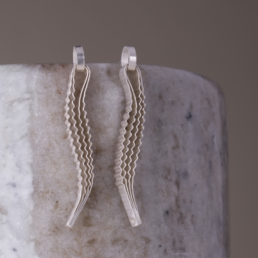Strata Earrings-Silver by Clara Breen