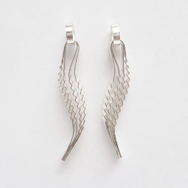 Strata Earrings - Silver - By Clara Breen