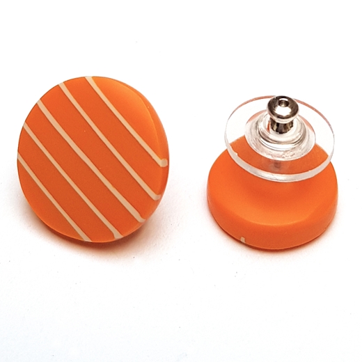 Don't match studs - orange with nude stripes