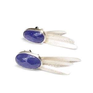 Lustre silver and tanzanite earrings