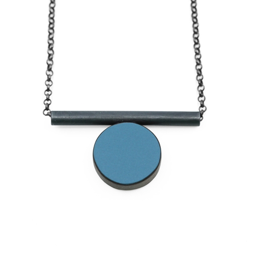 teal side of tube necklace