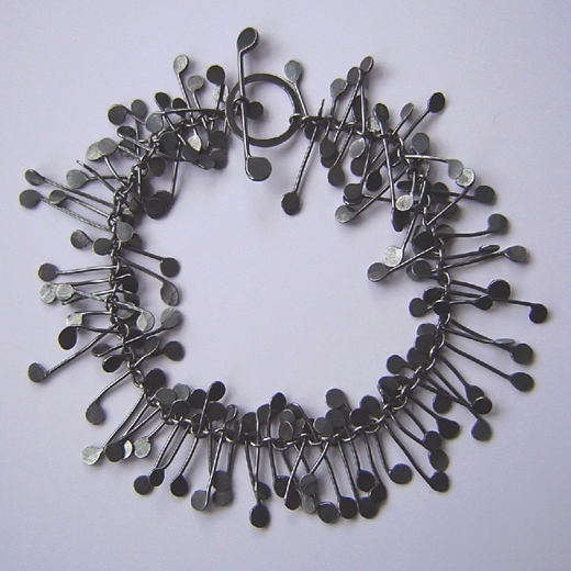 Fiona DeMarco Chaos wire bracelet, oxidised