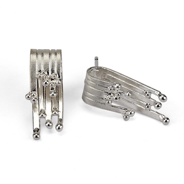 Tide Earrings 2cm - Silver - By Hannah Bedford