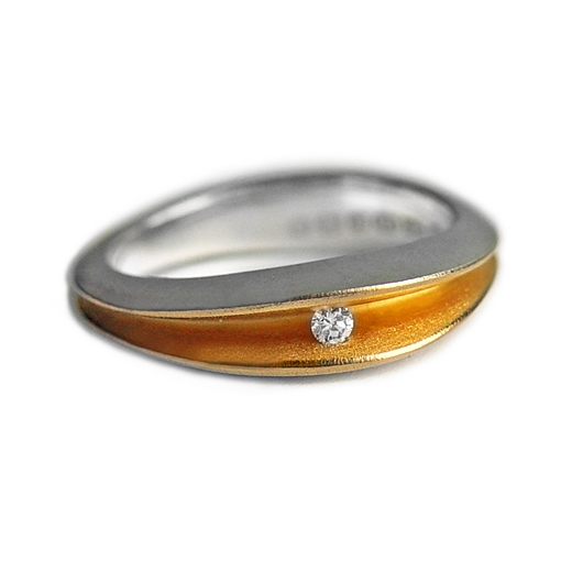 Split 3pt silver shell ring