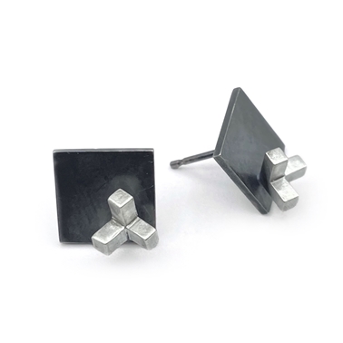 Tri square earrings