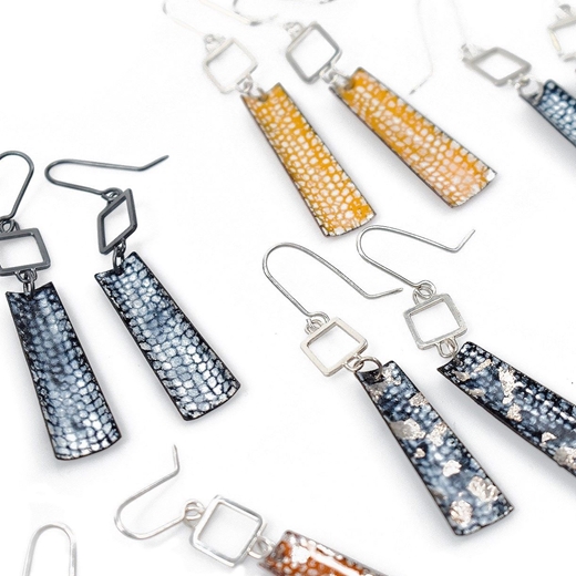 Square Wire Rectangle Drop Earrings