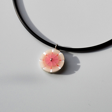 pale pink and cream flower pendant