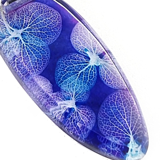 Violet Skeleton Hydrangea Pendant