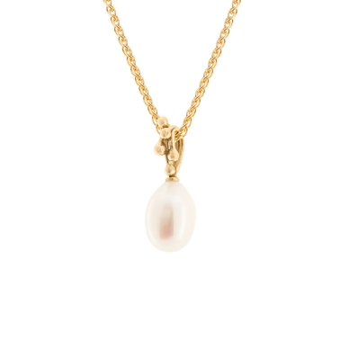 White Pearl Droplet Necklace